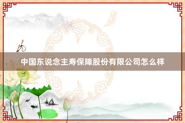 中国东说念主寿保障股份有限公司怎么样