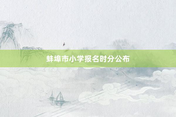 蚌埠市小学报名时分公布
